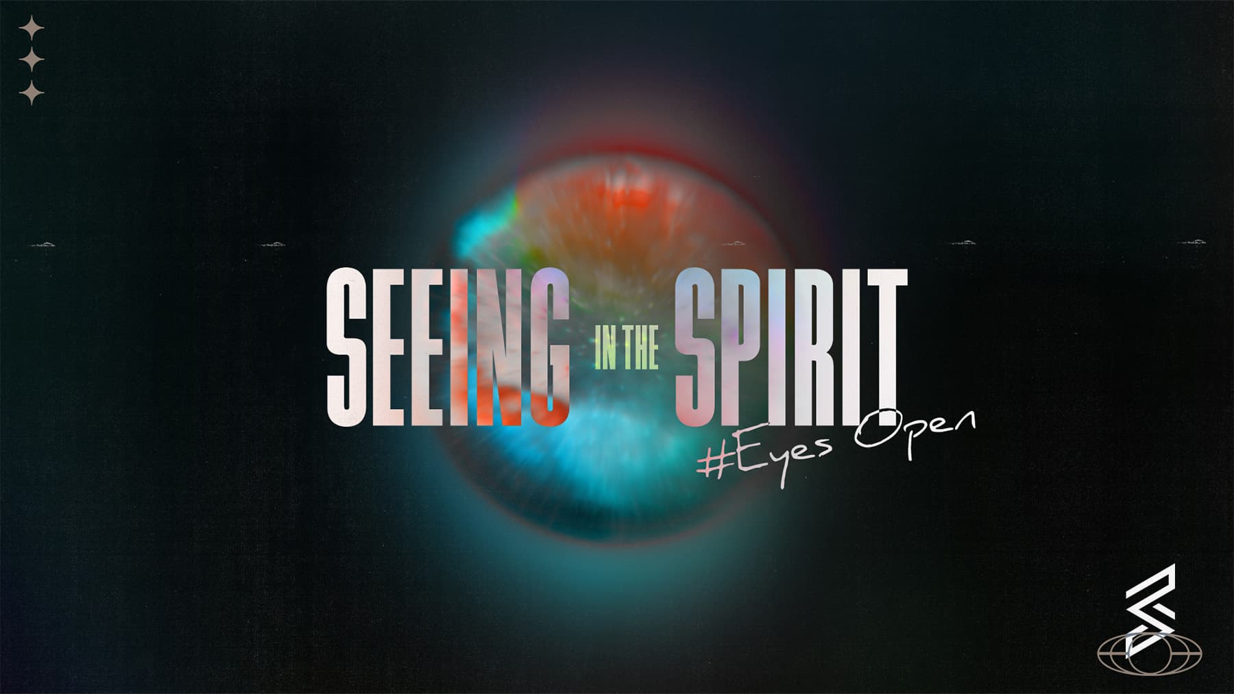 Seeing in the Spirit, colorful eye background