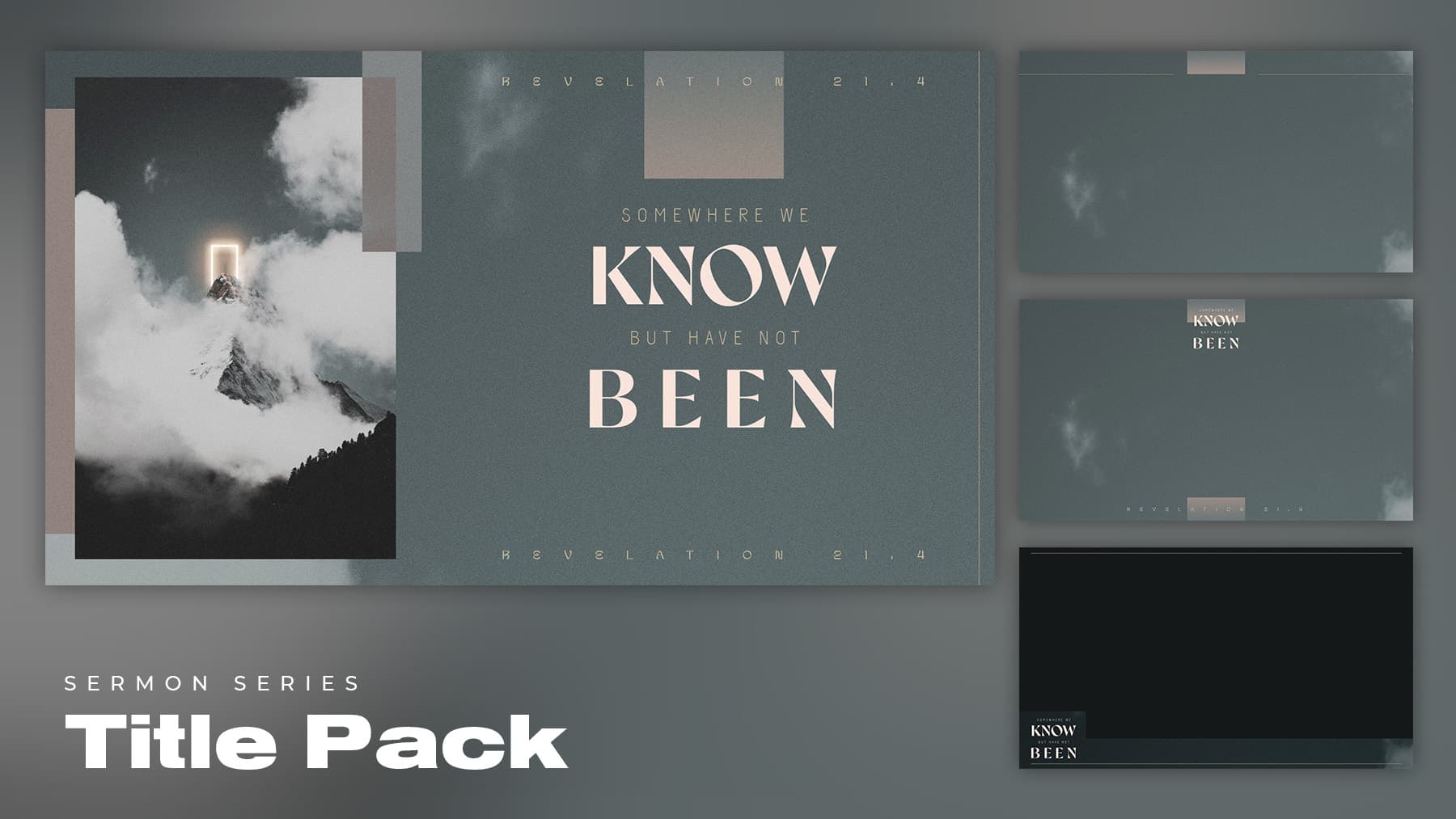 Sermon series title pack with mountain illustration.