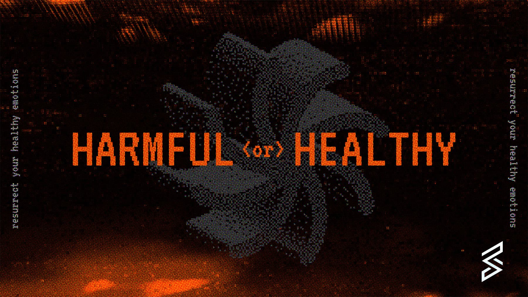 Harmful or Healthy abstract design with text