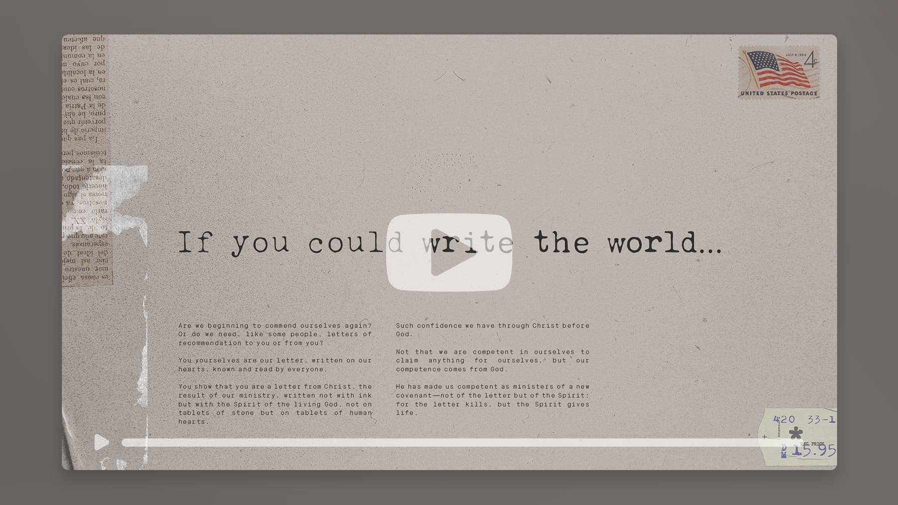 If You Could Write The World – Bumper