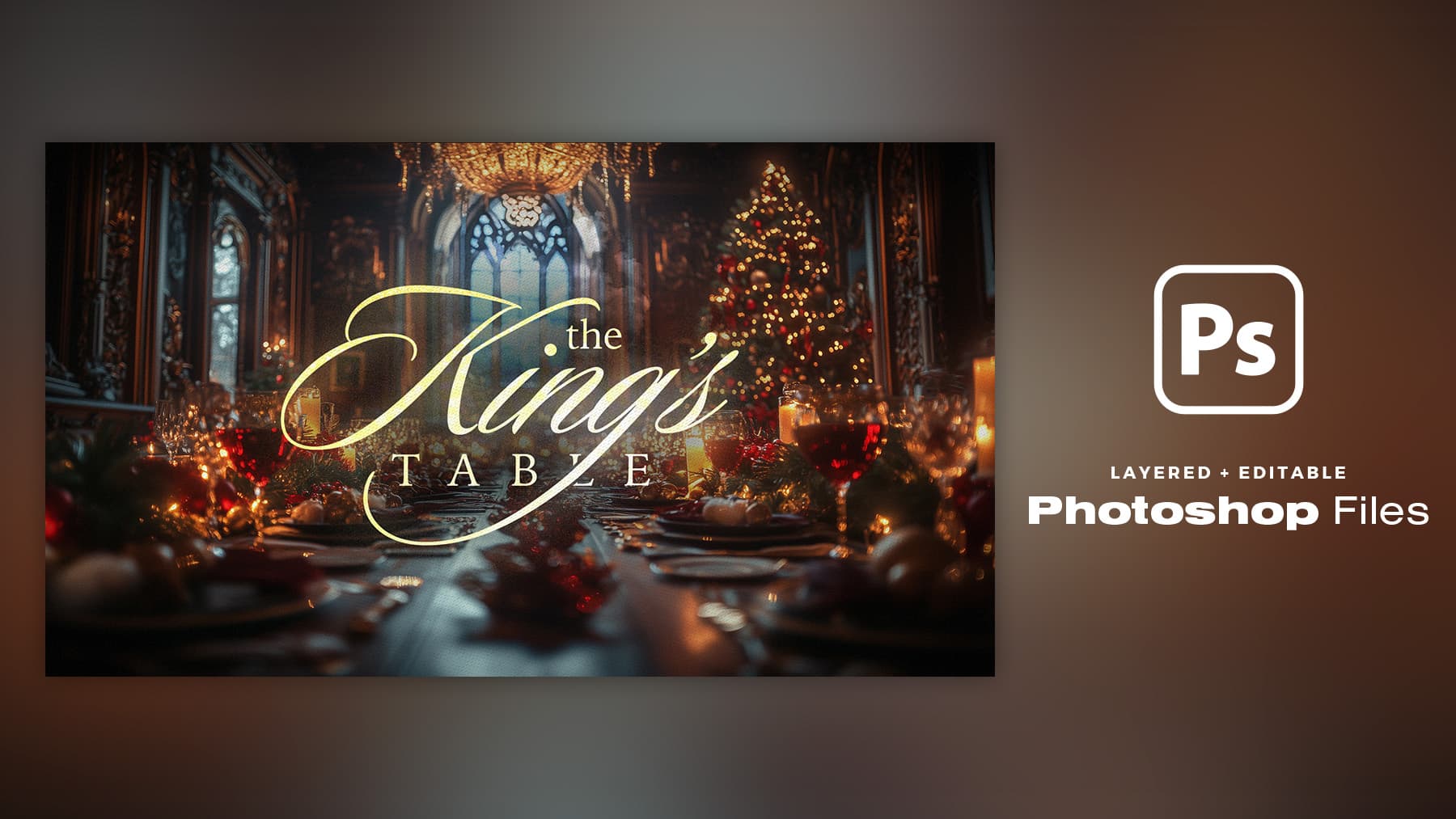 Luxurious Christmas dining scene with festive decorations