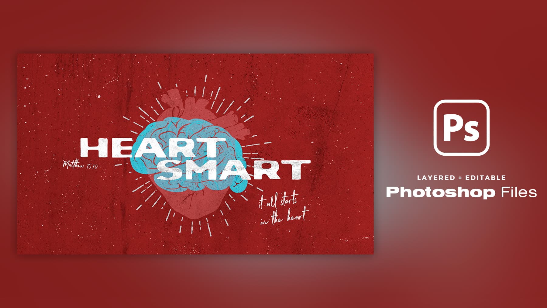 Heart and brain illustration with text overlay.