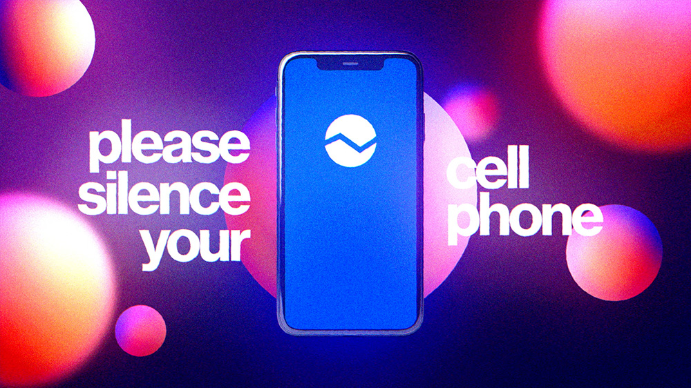Silence your cell phone notification image, abstract background.