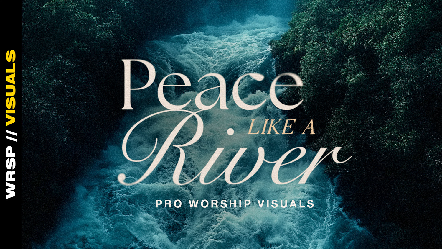 Peaceful river scene with worship visuals