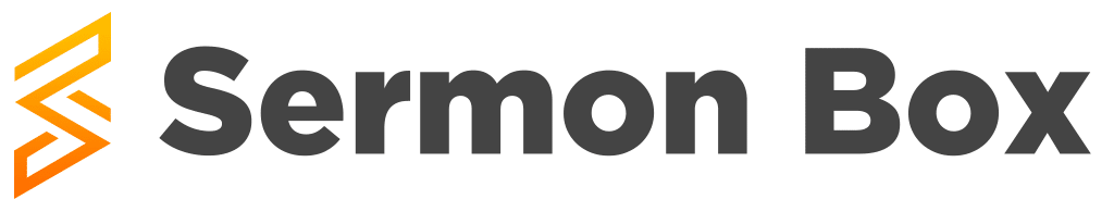 Sermon Box logo with orange symbol