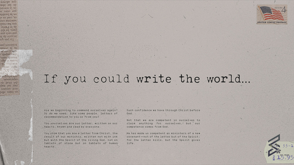 Typewriter back page with inspirational quote and text.