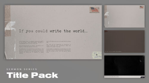 If You Could Write The World – Title Pack